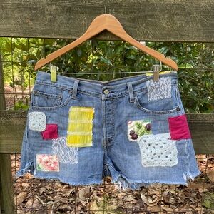 Colorful Patchwork Jean Shorts